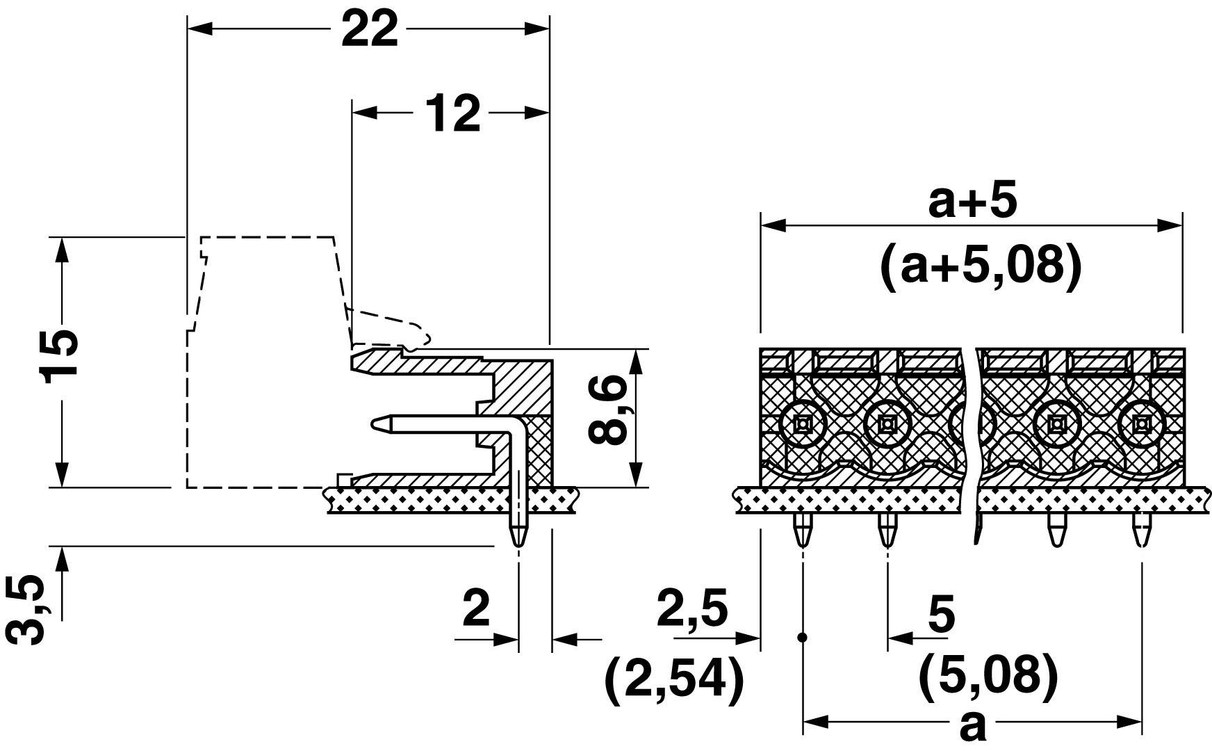 Phoenix Contact Stiftgehäuse-Platine MSTB Polzahl Gesamt 3 Rastermaß: 5.08mm 1759020
