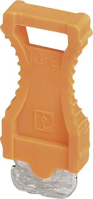 Oranger Kunststoffgriff mit Metallschaber, geeignet für die Entfernung von Verunreinigungen oder Etiketten von Oberflächen.