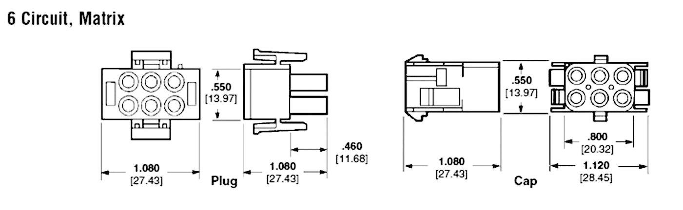 TE Connectivity Stiftgehäuse-Kabel Universal-MATE-N-LOK Polzahl Gesamt 6 0-0350715-1