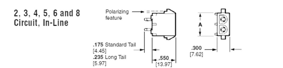 TE Connectivity Stiftgehäuse-Platine Universal-MATE-N-LOK Polzahl Gesamt 3 Rastermaß: 6.35mm 350789-1