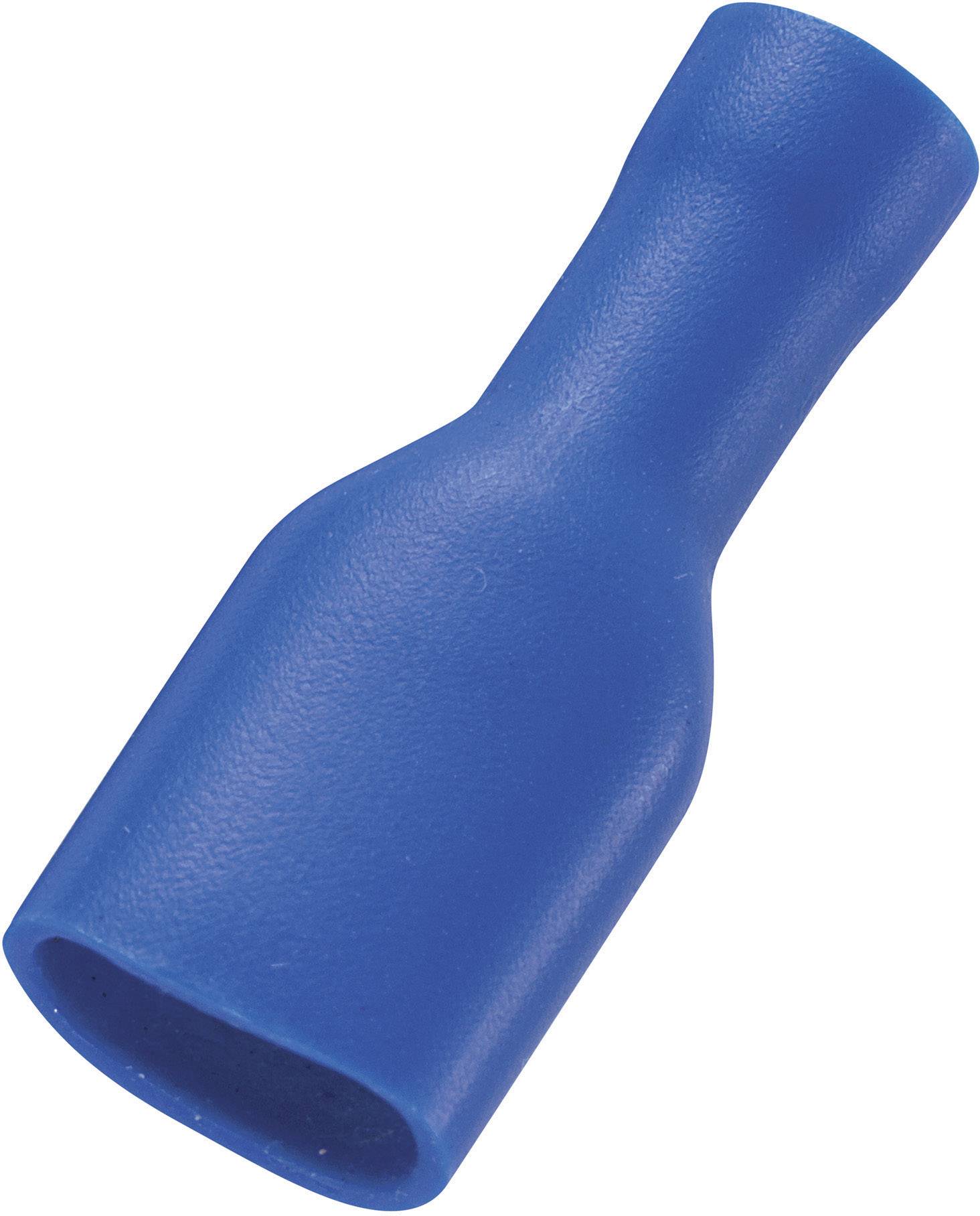 TRU Components 1572192 Flachsteckhülse Steckbreite: 2.8mm Steckdicke: 0.5mm 180° Vollisoliert Blau 50St.