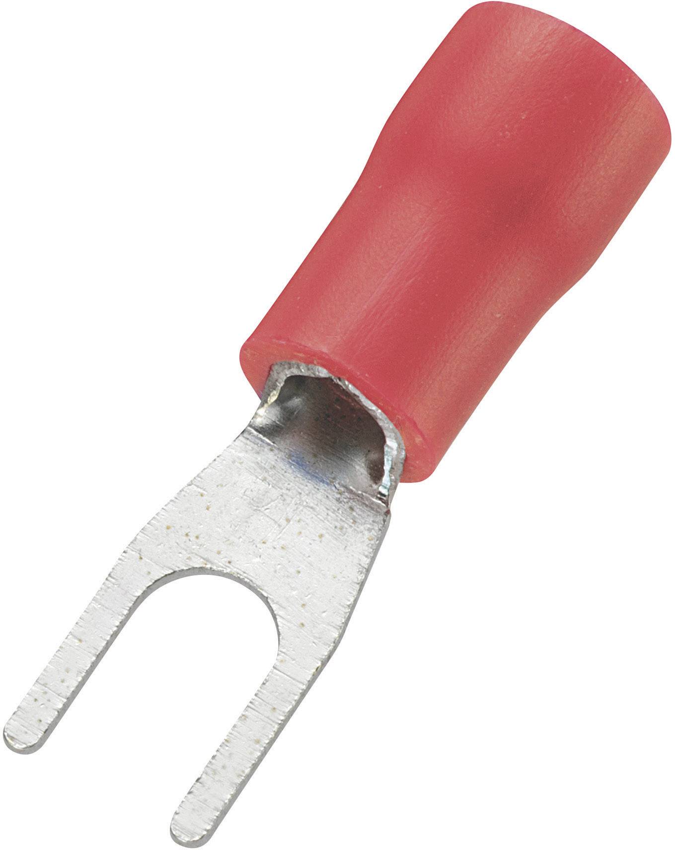 93014c216 Gabelkabelschuh 0.50mm² 1.50mm² Loch-Ø=3.7mm Teilisoliert Rot 100St.