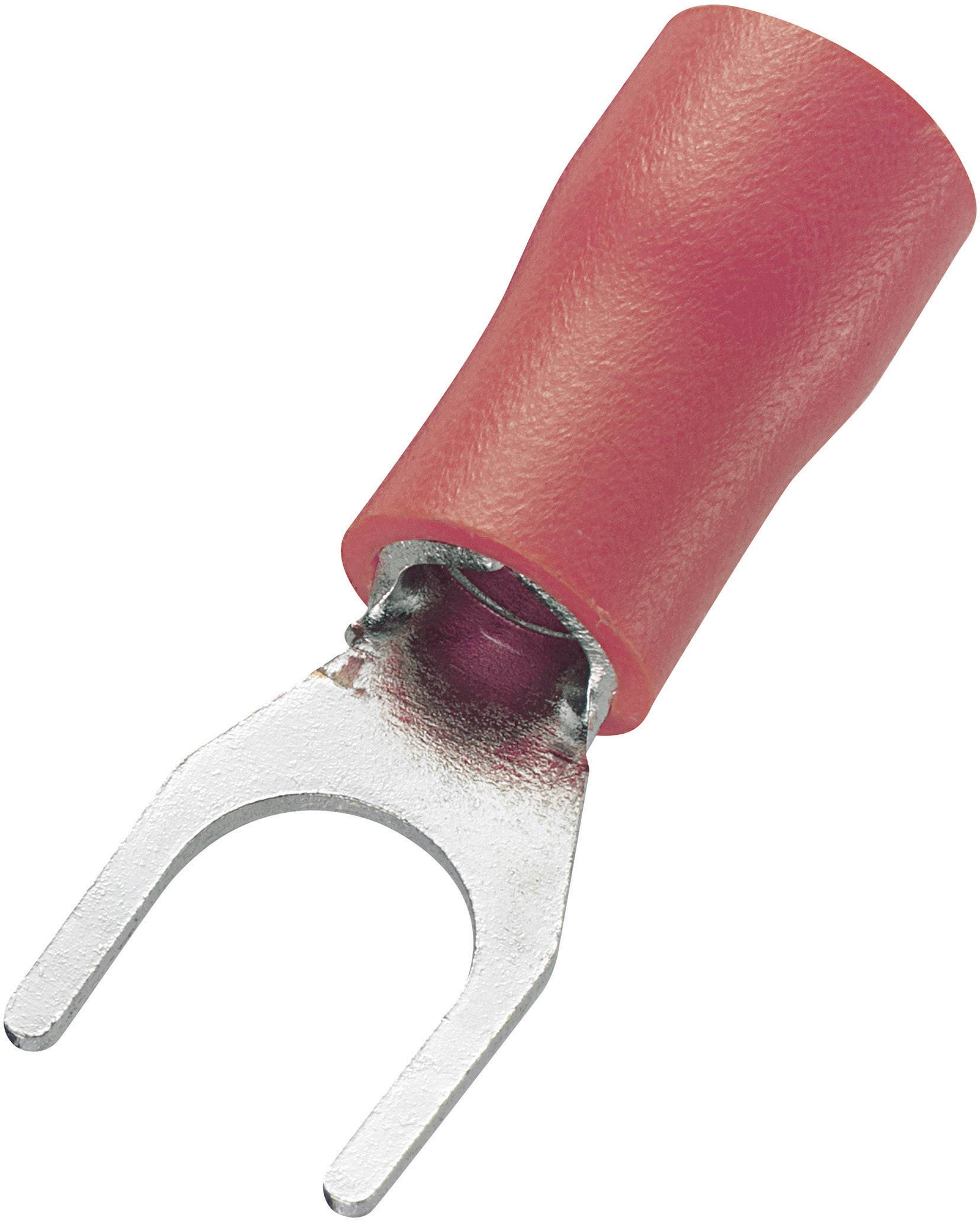 TRU COMPONENTS 745254 Gabelkabelschuh 0.50mm² 1.50mm² Loch-Ø=4.3mm Teilisoliert Rot 100St.