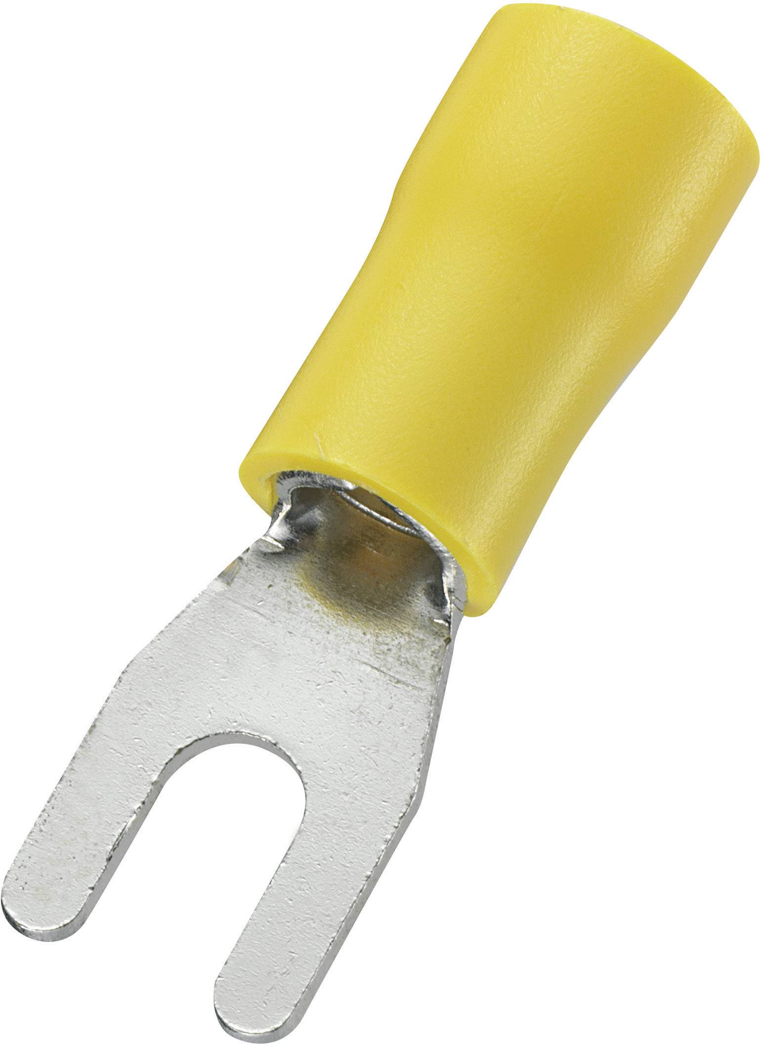 93014c224 Gabelkabelschuh 4mm² 6mm² Loch-Ø=3.7mm Teilisoliert Gelb 50St.