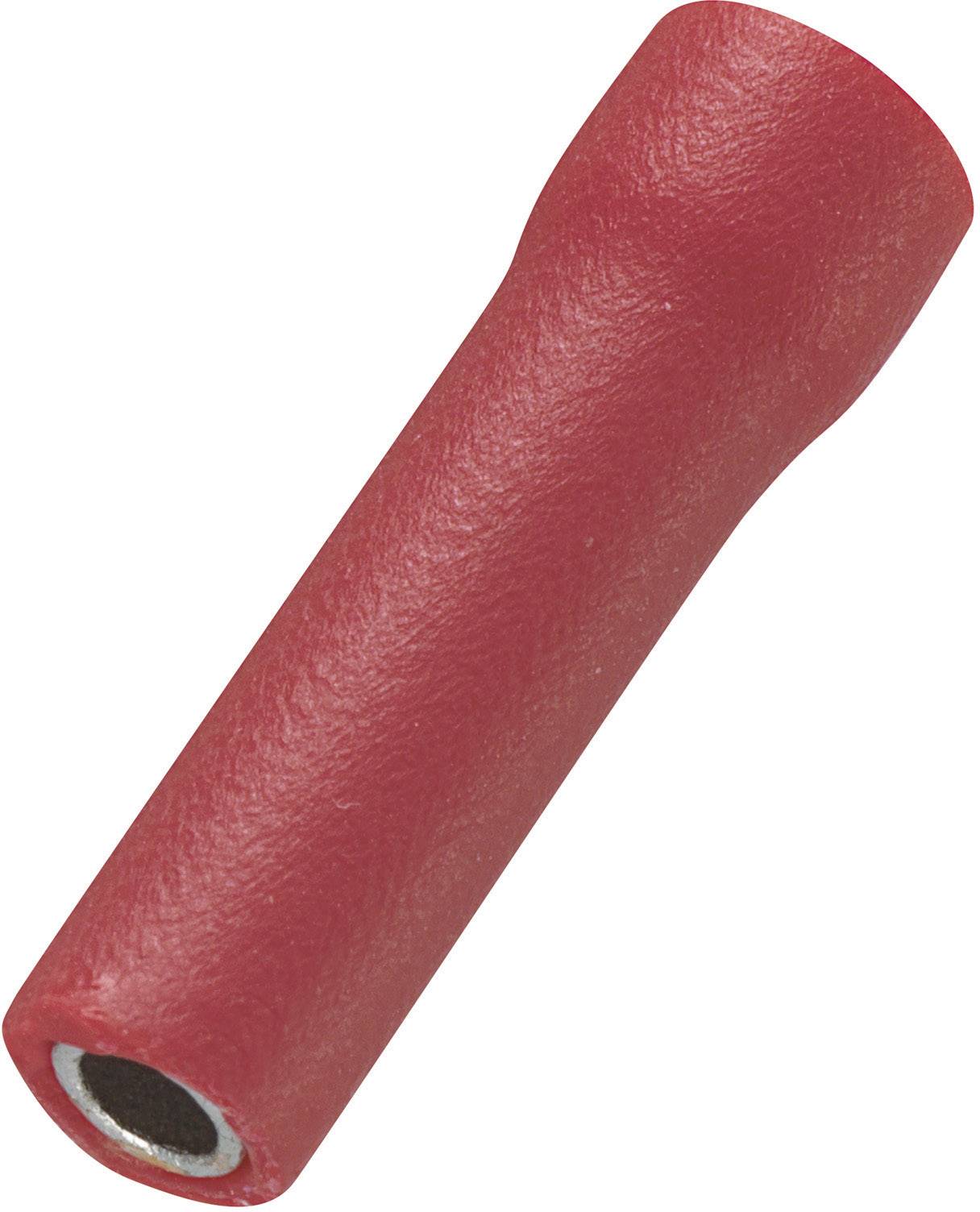 Rotes Kabelverbinderrohr aus Kunststoff für elektrische Verbindungen, zylindrische Form, hohler Kern.