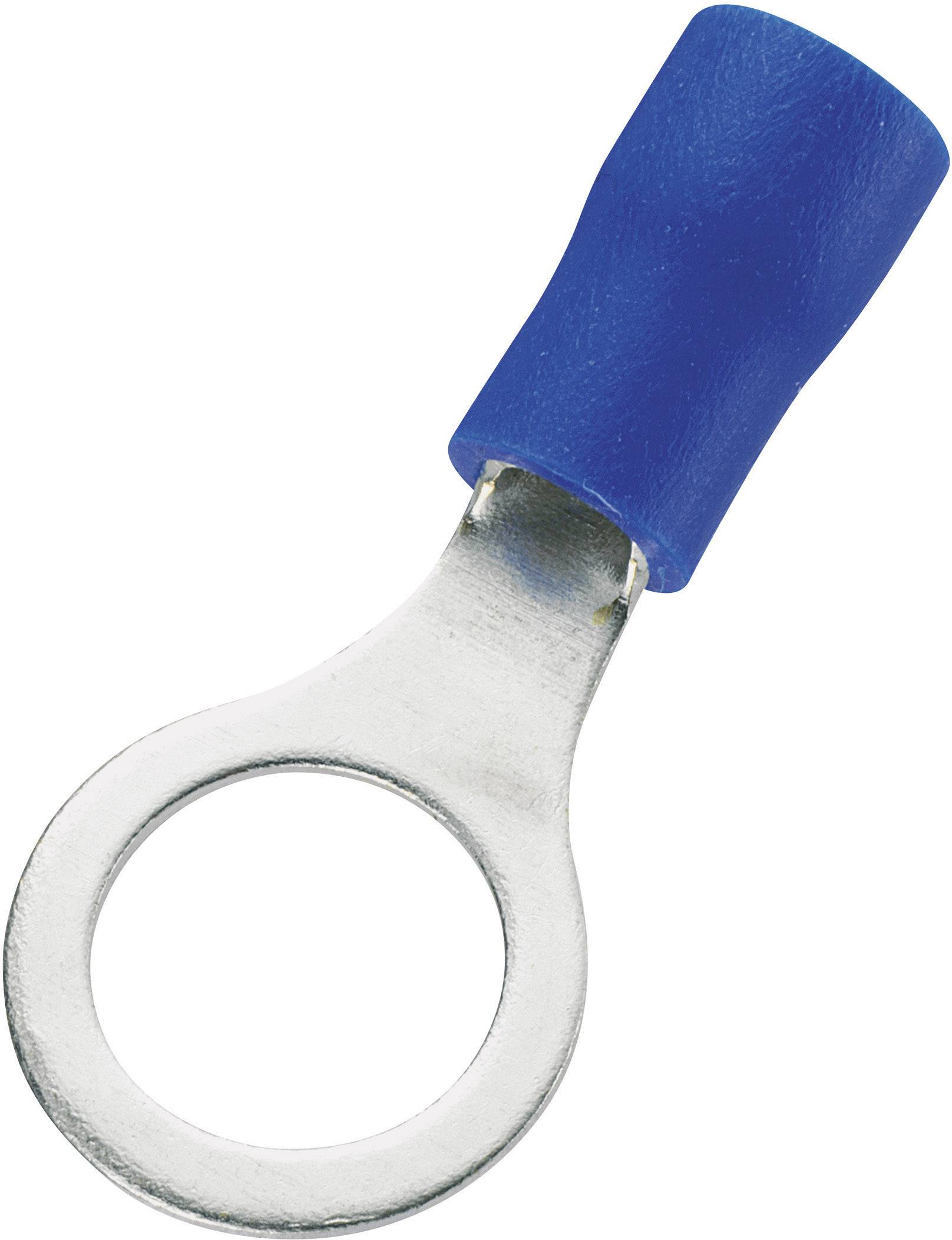 TRU Components 746581 Ringkabelschuh Querschnitt (max.)=2.50 mm² Loch-Ø=8.4 mm Teilisoliert Blau 10