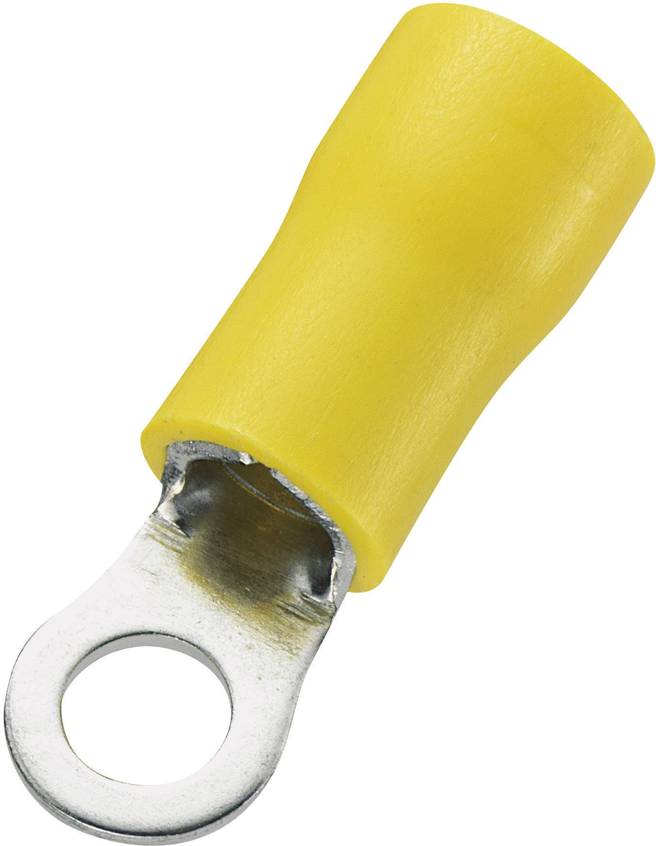 TRU COMPONENTS 746628 Ringkabelschuh Querschnitt (max.)=6mm² Loch-Ø=4.3mm Teilisoliert Gelb 50St.