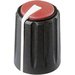Tête de bouton rotatif Rean AV F 311 S 092 noir, rouge (Ø x H) 11 mm x 15.15 mm