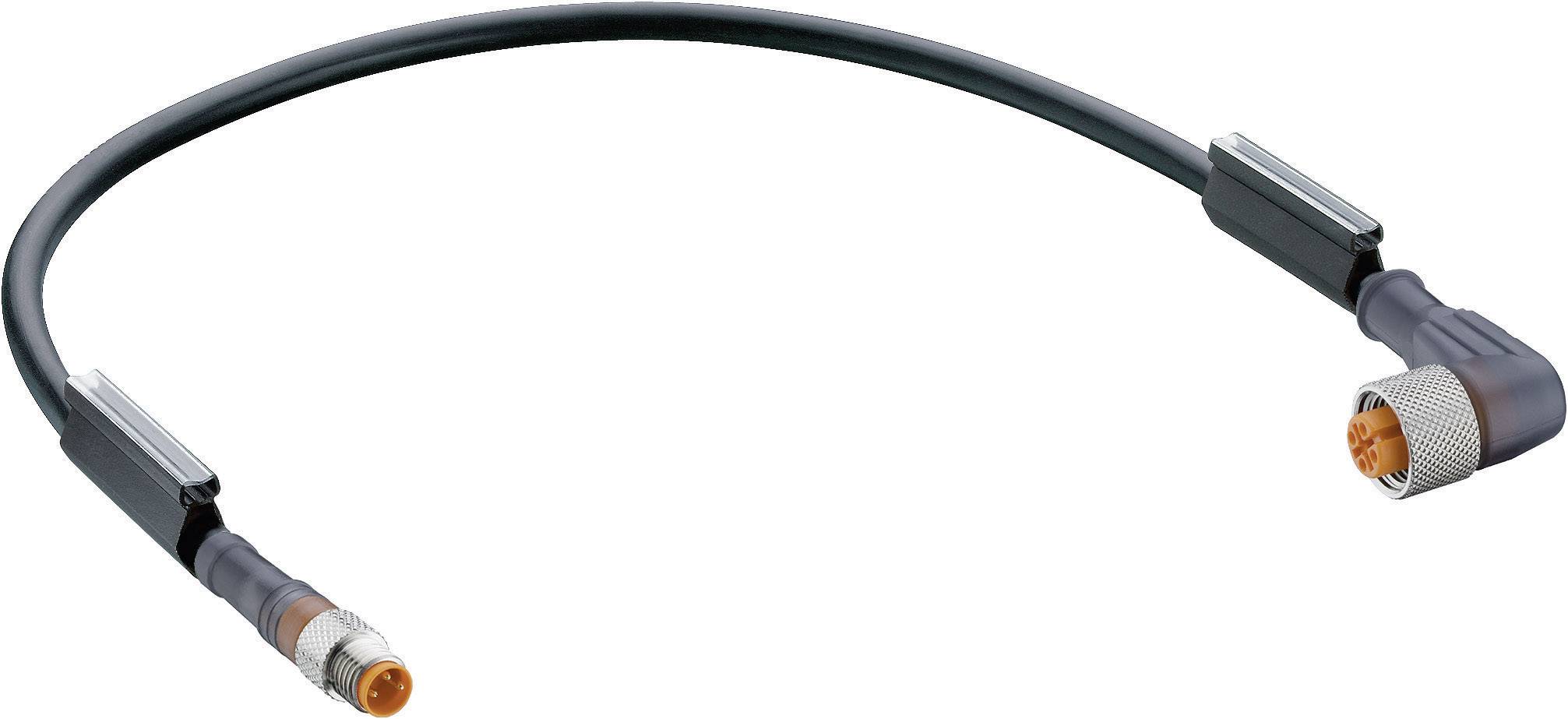 Lumberg Automation RSMV 3-RKWT 4-3-224/1M Sensor-/Aktor-Steckverbinder, konfektioniert M12 Stecker, gerade, Buchse, gewinkelt 1.00 m Polzahl: 3