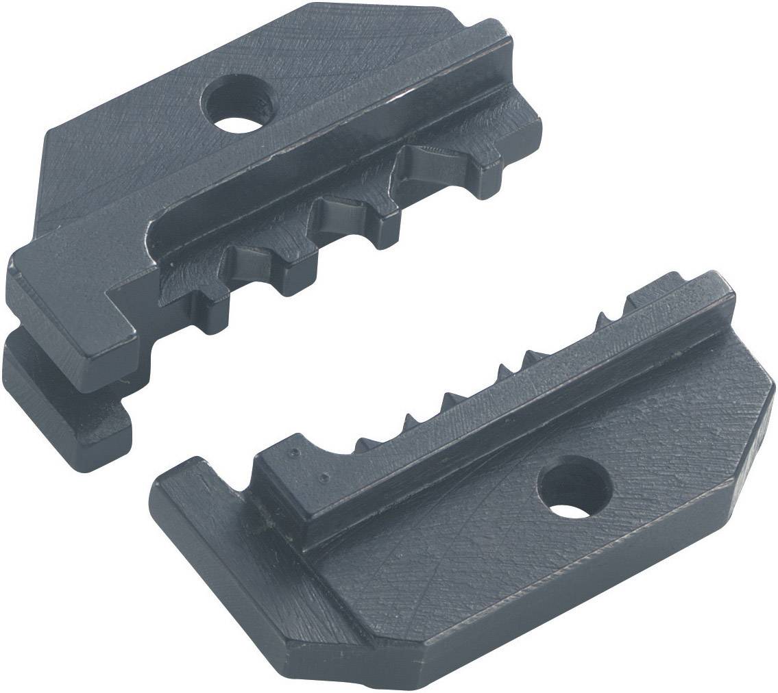 Zwei schwarze, zahnradartige Metallteile mit zentralen Befestigungslöchern. Eignen sich zum Greifen oder Halten von Objekten.