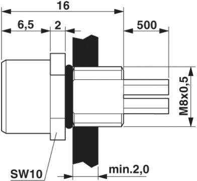 Phoenix Contact 1500350 Sensor-/Aktor-Einbausteckverbinder M8 Buchse, Einbau Polzahl Sensoren: 3 1 St.
