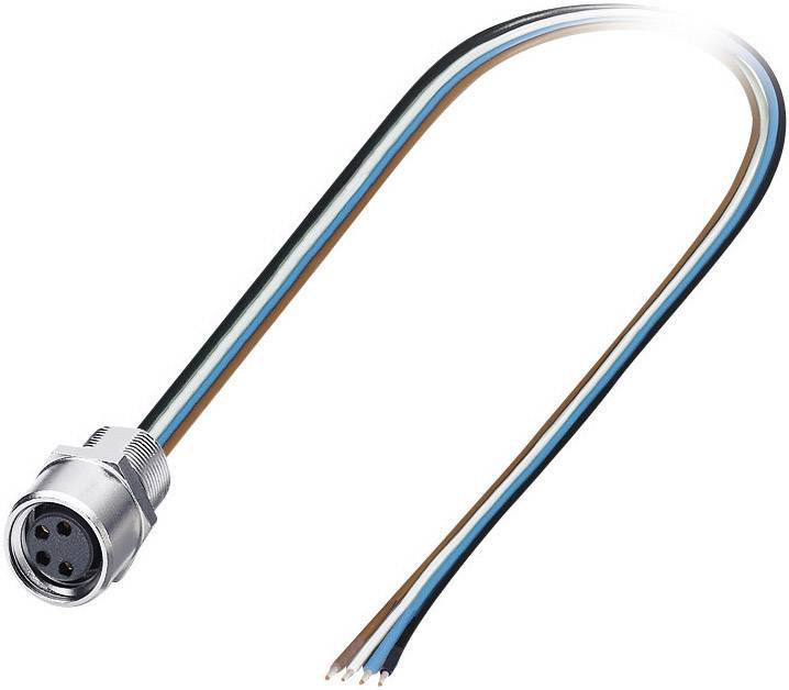 Ein vieradriges Kabel mit rundem Metallstecker, geeignet für elektrische Verbindungen.