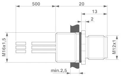 Phoenix Contact 1523450 Sensor-/Aktor-Einbausteckverbinder M12 Stecker, Einbau 0.50m Polzahl Sensoren: 4 1St.
