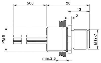 Phoenix Contact 1671111 Sensor-/Aktor-Einbausteckverbinder M12 Stecker, Einbau 0.50m Polzahl Sensoren: 5 1St.