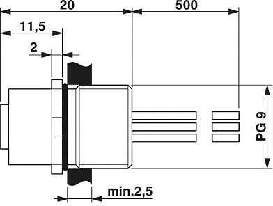 Phoenix Contact 1693788 Sensor-/Aktor-Einbausteckverbinder M12 Buchse, Einbau 0.50m Polzahl Sensoren: 4 1St.