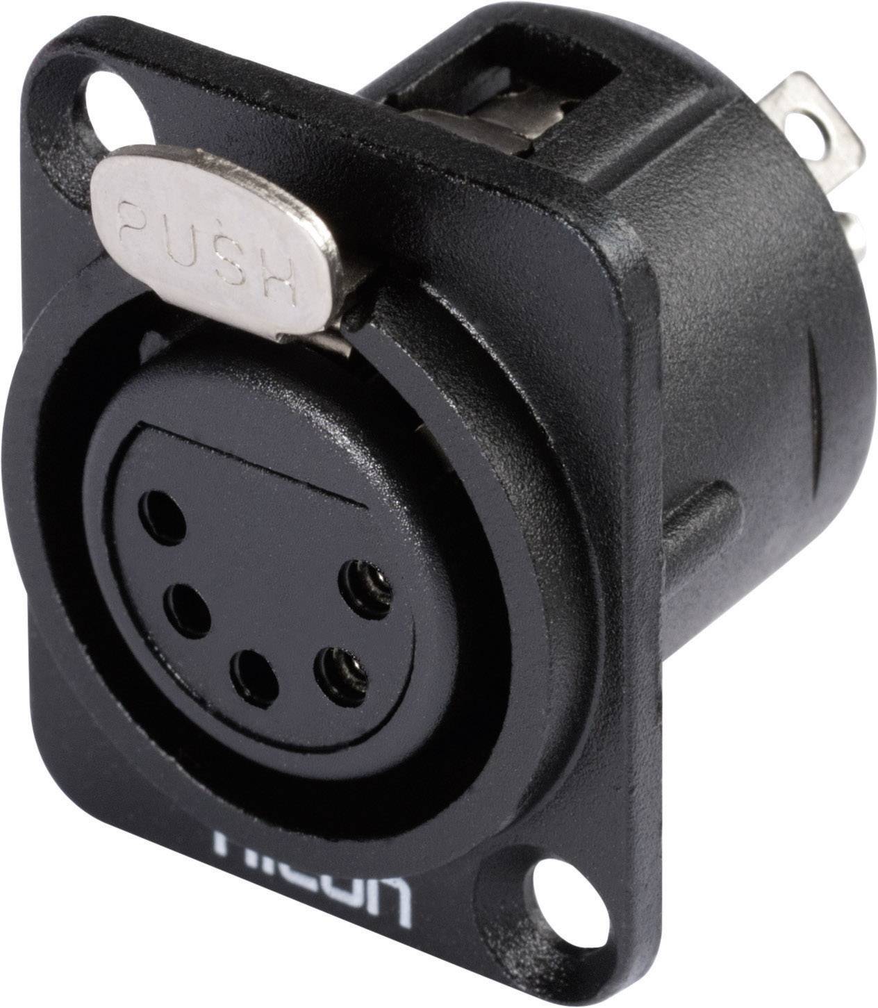 Hicon HI-X5DF-M XLR-Steckverbinder Flanschbuchse, Kontakte gerade Polzahl: 5 Schwarz 1 St.