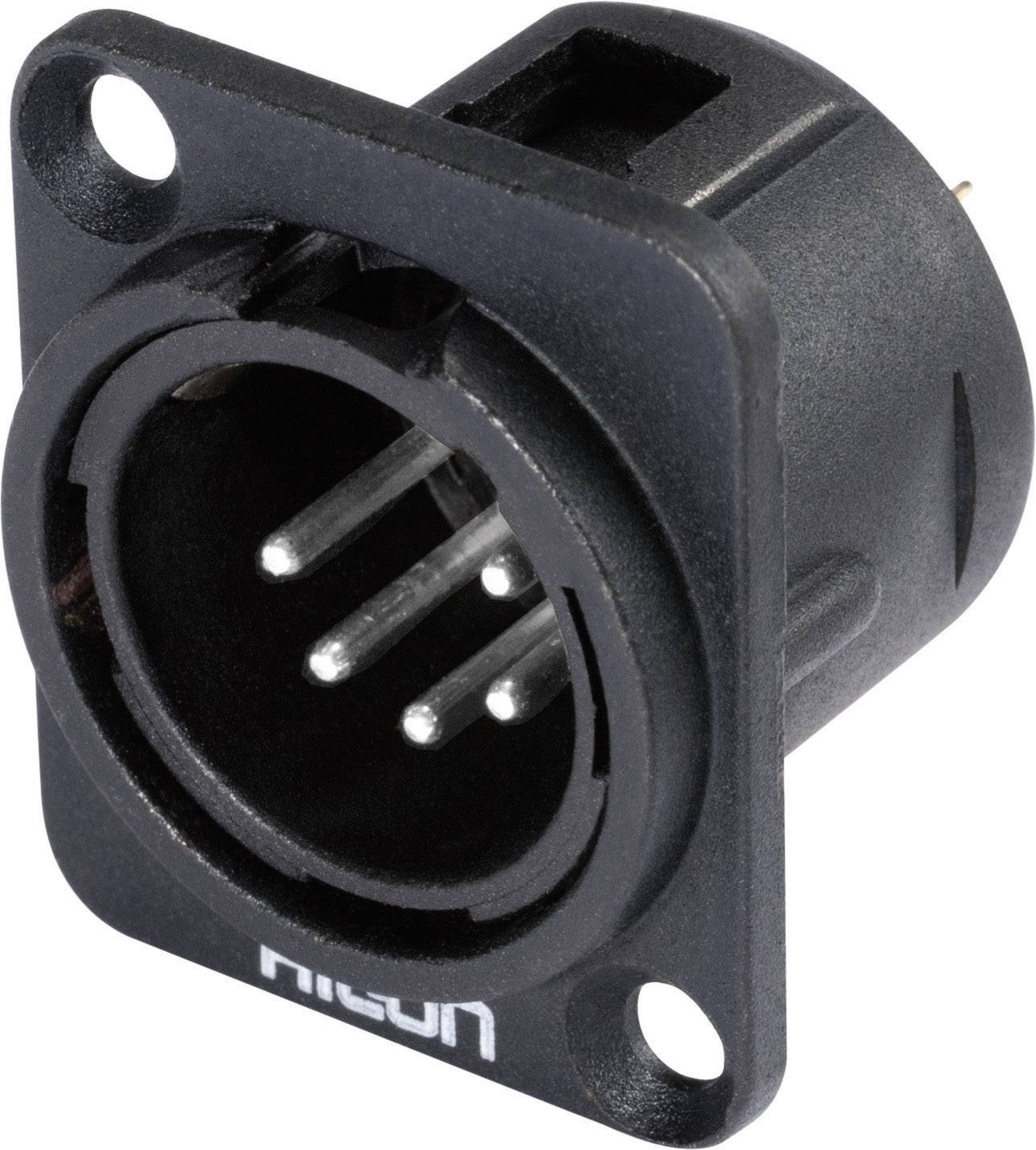 Hicon HI-X5DM-M XLR-Steckverbinder Flanschstecker, Kontakte gerade Polzahl: 5 Schwarz 1 St.