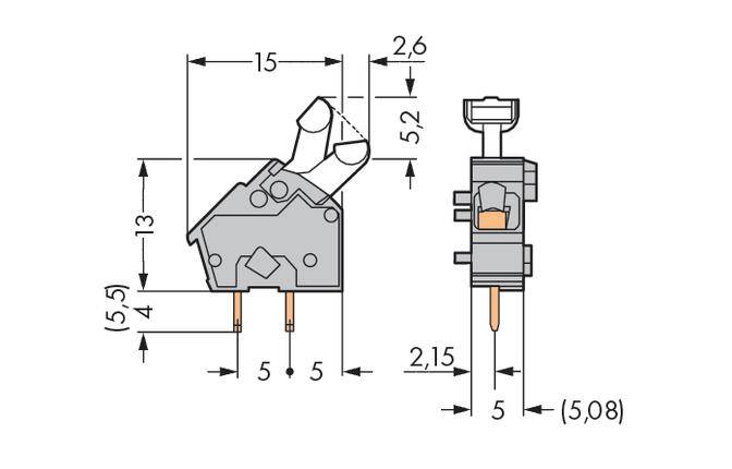 WAGO 256-746 Federkraftklemmblock 2.50mm² Polzahl 1 Orange 600St.