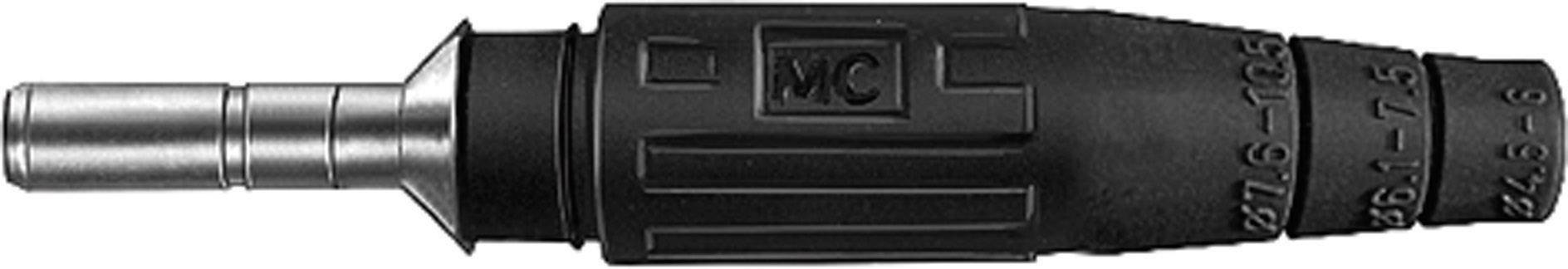 Stäubli KST6AR-N/10 Rundstecker Stecker, gerade Stift-Ø: 6 mm Schwarz 1 St.