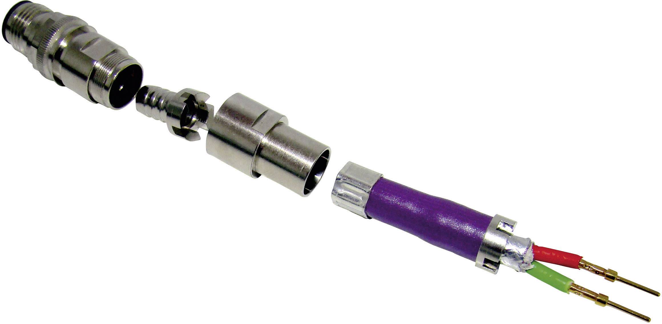 Provertha 42-100001 Sensor-/Aktor-Steckverbinder, unkonfektioniert M12 Stecker, gerade Polzahl: 2 1