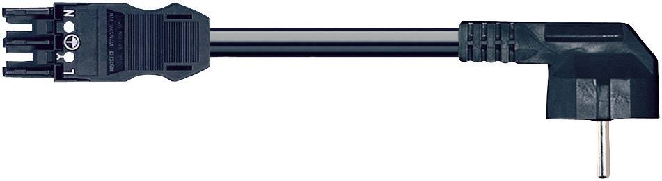 WAGO Netz-Anschlusskabel Netz-Buchse - Schutzkontakt-Winkelstecker Gesamtpolzahl: 3 Schwarz 1St.