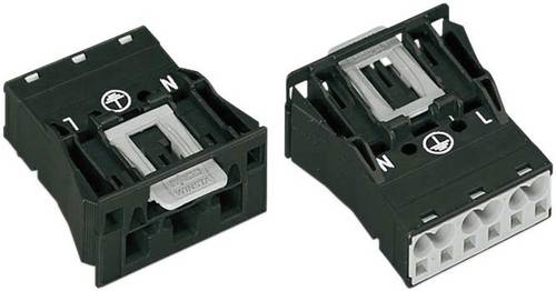 WAGO 770-713 Netz-Steckverbinder WINSTA MIDI Stecker, gerade Gesamtpolzahl: 2 + PE 25 A Schwarz 1 S