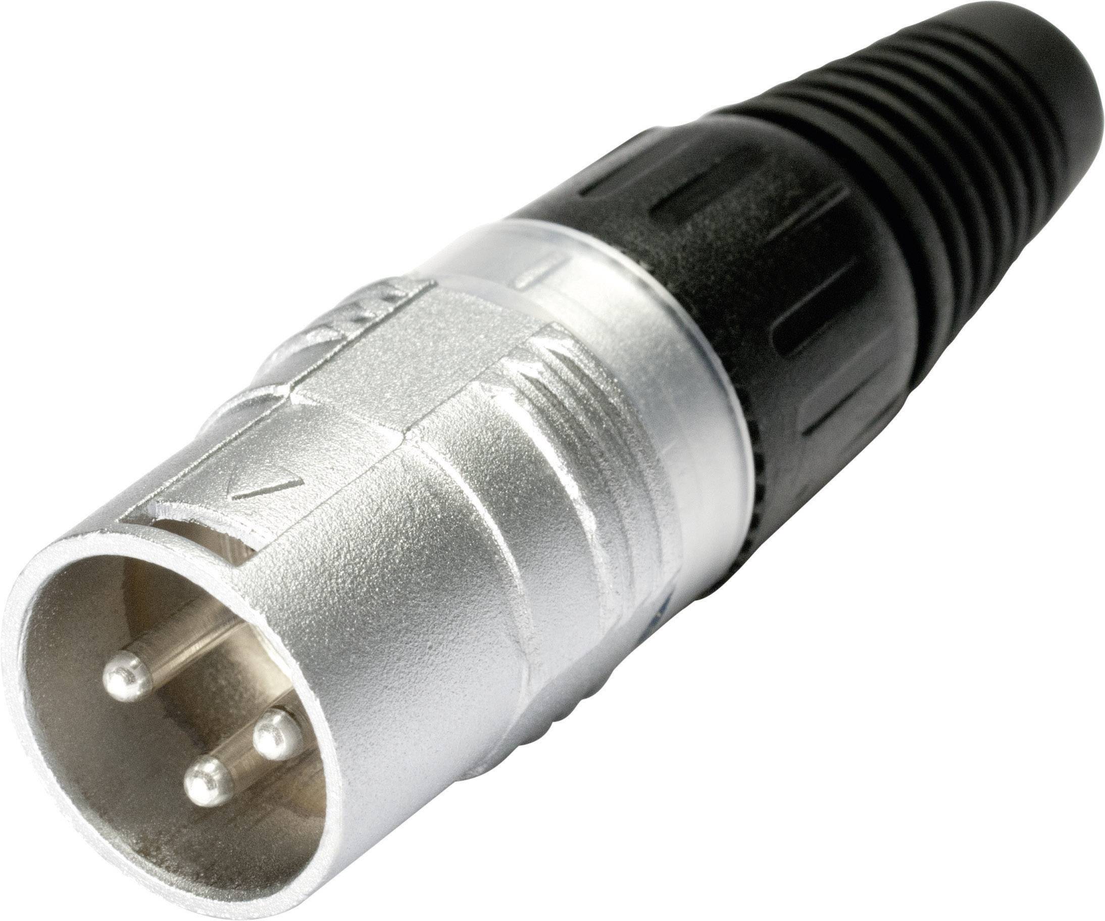 Hicon HI-X3CM XLR-Steckverbinder Stecker, gerade Polzahl: 3 Silber, Schwarz 1 St.