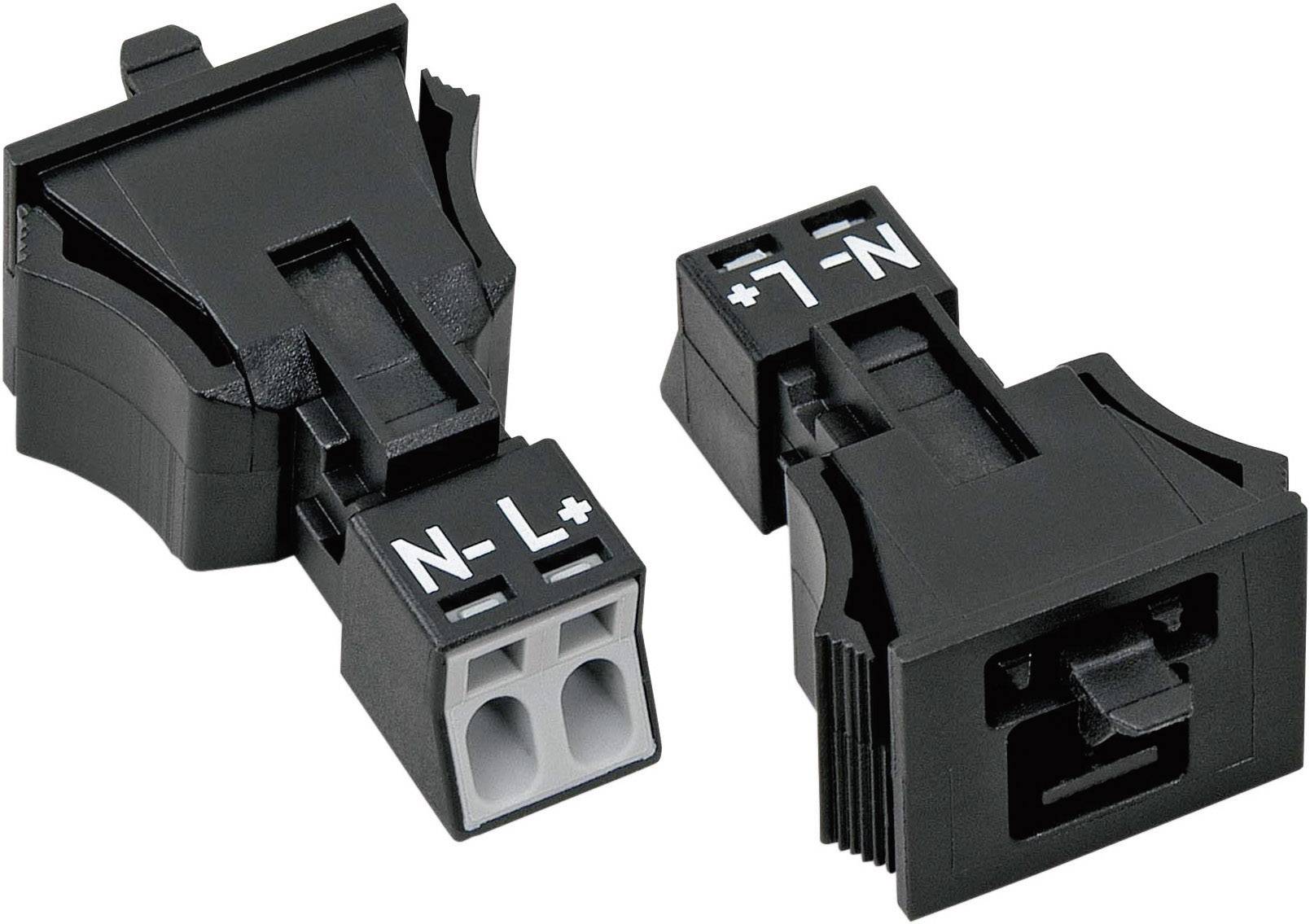 WAGO 890-712 Netz-Steckverbinder WINSTA MINI Stecker, gerade Gesamtpolzahl: 2 16A Schwarz