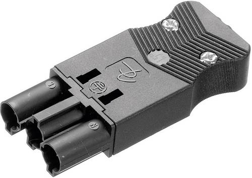 Adels-Contact 18044 Netz-Steckverbinder AC Stecker, gerade Gesamtpolzahl: 2 + PE 16 A Schwarz 1 St.