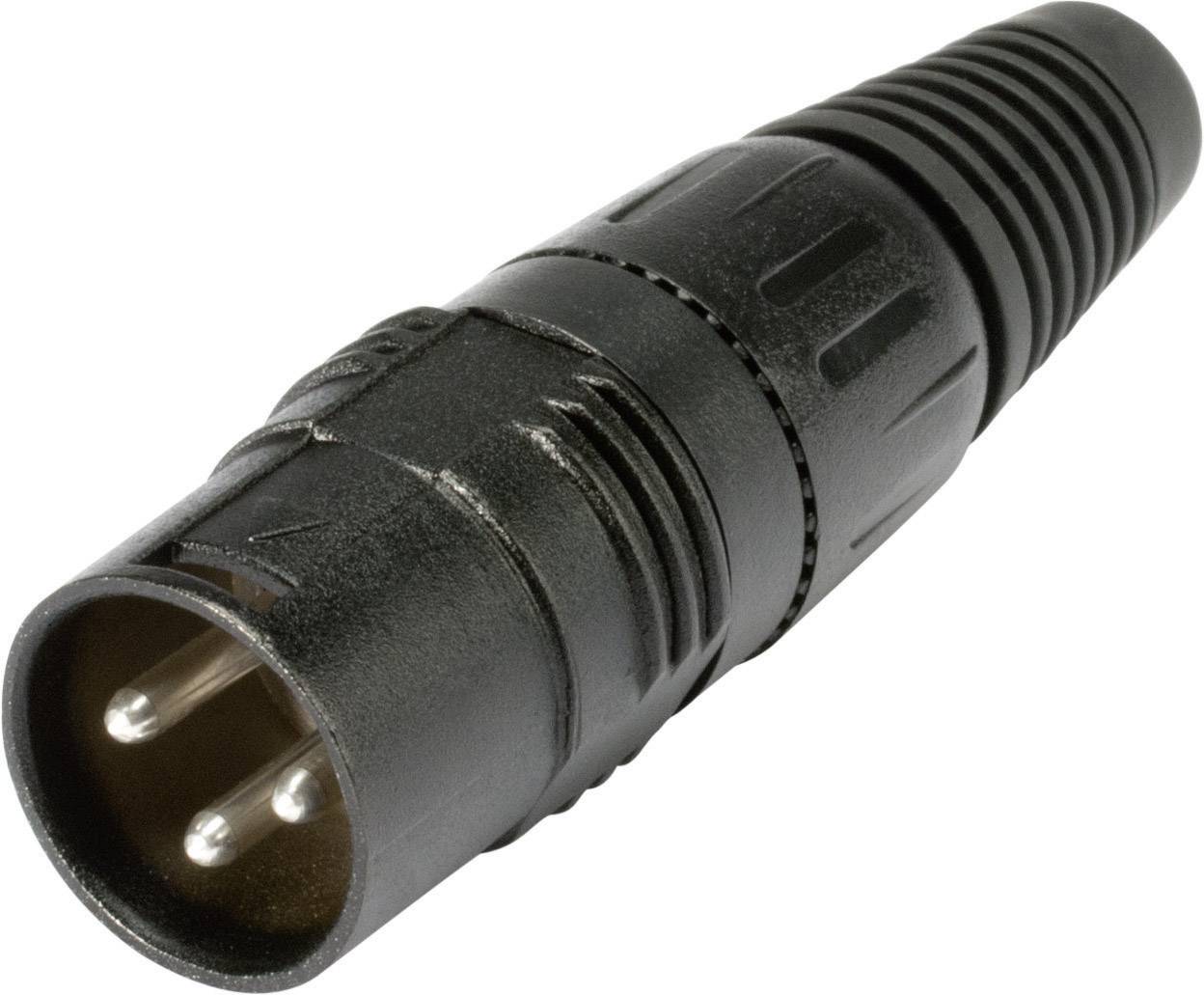 Hicon HI-X3CM-B XLR-Steckverbinder Stecker, gerade Polzahl: 3 Schwarz 1 St.