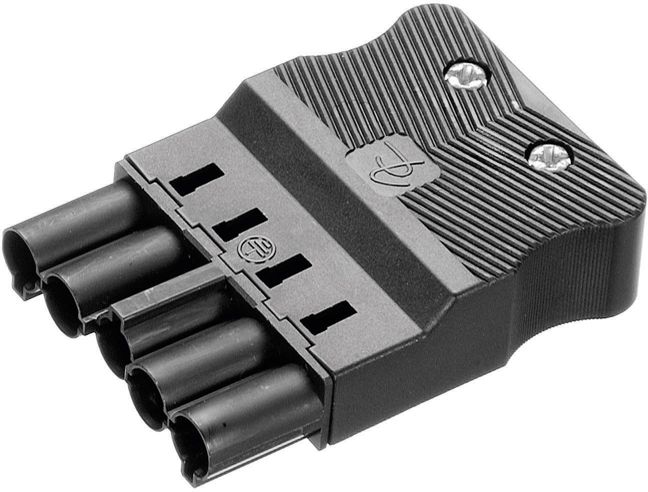 Adels-Contact 18004 Netz-Steckverbinder AC Stecker, gerade Gesamtpolzahl: 4 + PE 16 A Schwarz 1 St.