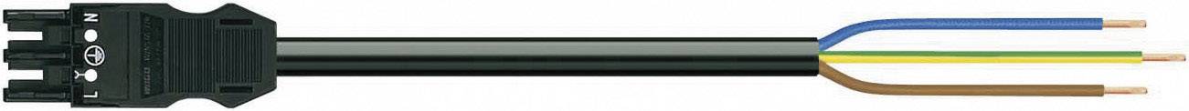 WAGO Netz-Anschlusskabel Netz-Stecker - offene Kabelenden Gesamtpolzahl: 2 + PE Schwarz 2.00m 1St.