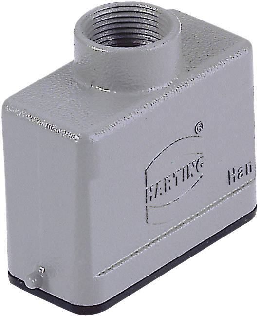 HARTING Han 10A Tüllengehäuse niedrig, 1xPG13,5 gerader Kabelabgang, für 1 Bügel (am Unterteil) Verschraubung PG13,5