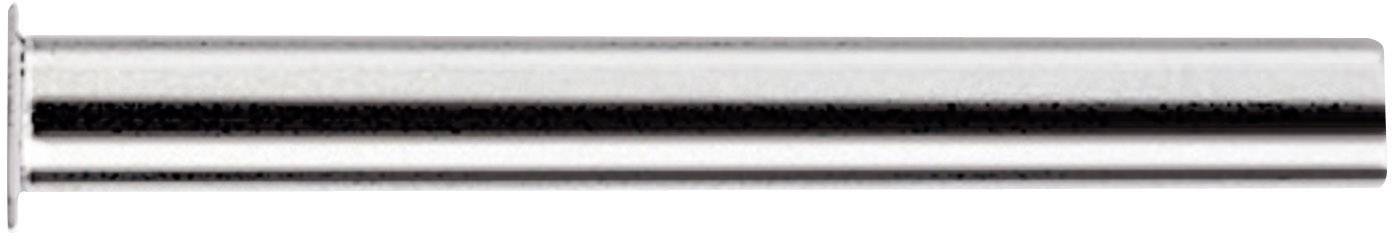 Ein metallischer Stift, zylindrisch und glänzend, liegt horizontal ausgerichtet vor einem neutralen Hintergrund.