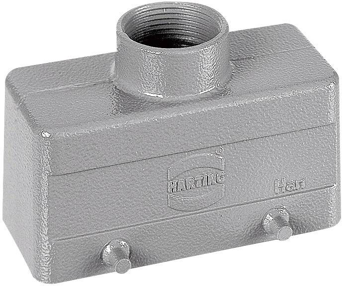HARTING Han 16B Tüllengehäuse niedrig, 1xPG21 gerader Kabelabgang, für 2 Bügel (am Unterteil) Verschraubung PG21