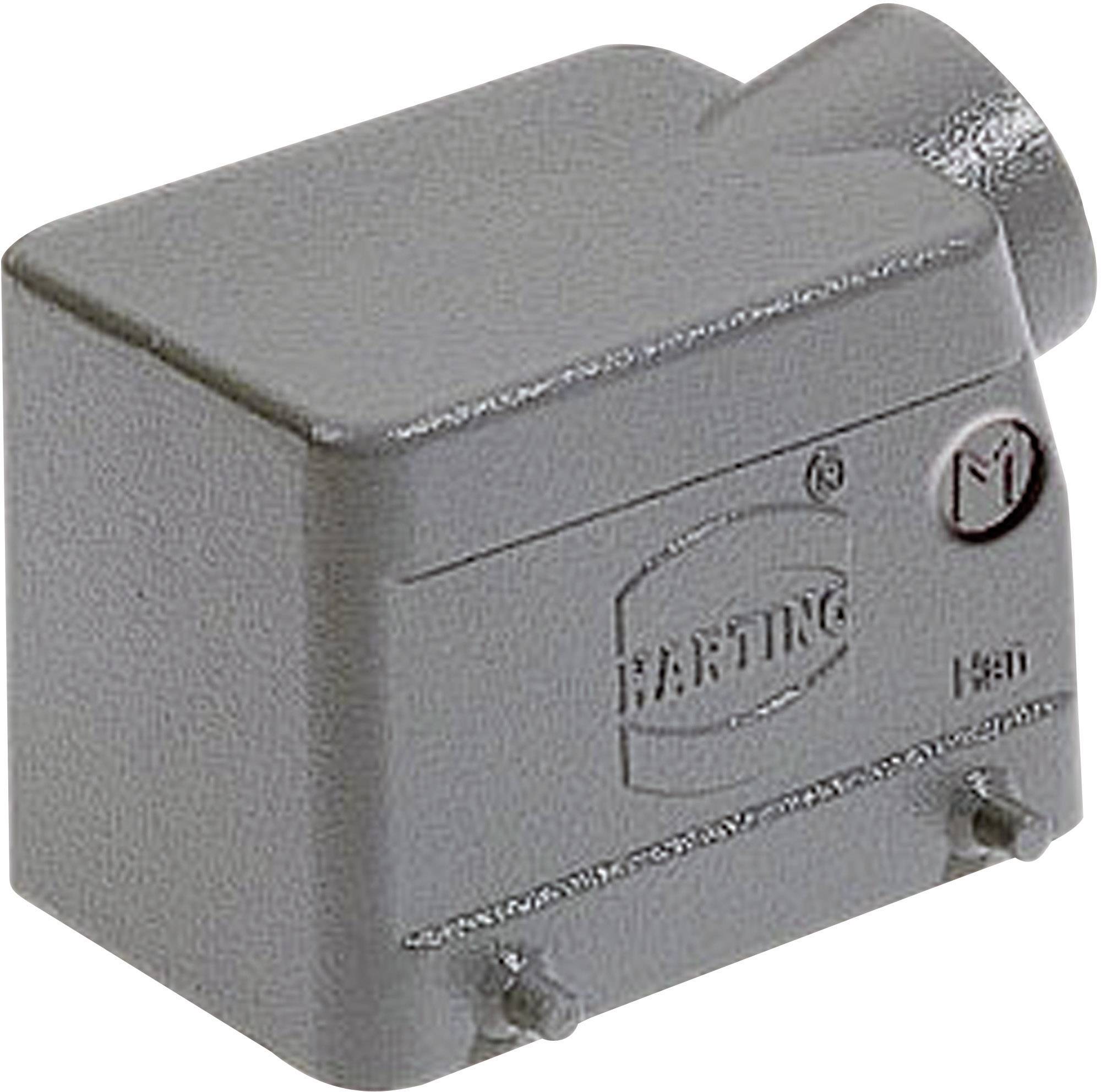 HARTING Han 32A Tüllengehäuse niedrig, 1xM25 seitlicher Kabelabgang, für 2 Bügel (am Unterteil) Verschraubung M25