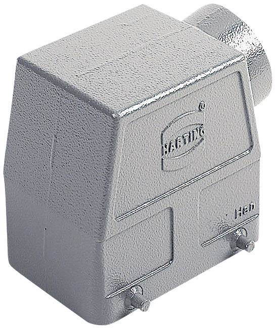 HARTING Han 32A Tüllengehäuse hoch, 1xPG21 seitlicher Kabelabgang, für 2 Bügel (am Unterteil) Verschraubung PG21