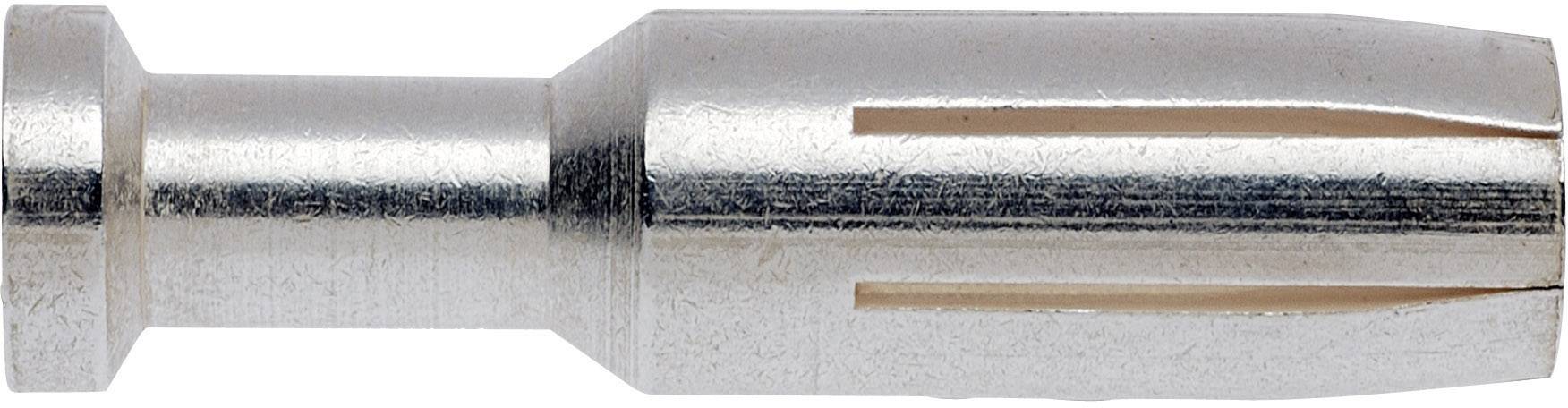 Metallischer Dübel mit breitem Kopf und Schlitzen, ideal für den sicheren Halt von Schrauben in Wänden oder anderen Materialien.