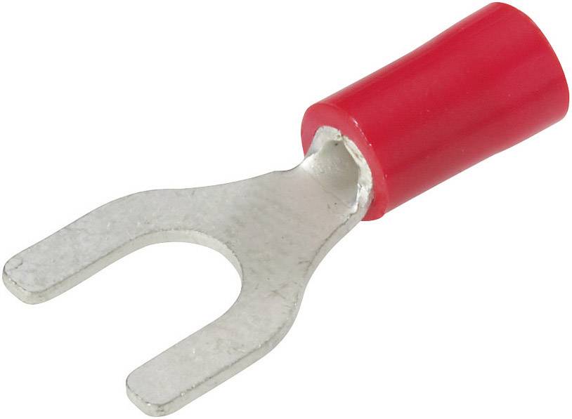 TE Connectivity 34154 Gabelkabelschuh 0.205 mm² 1.50 mm² Loch-Ø=3.68 mm Teilisoliert Rot