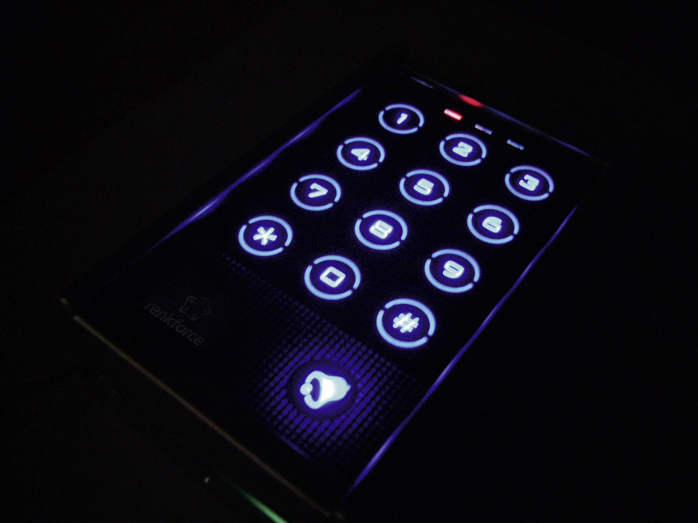 Renkforce 751402 Codeschloss Aufputz IP65 mit Touchscreen, mit beleuchteter Tastatur