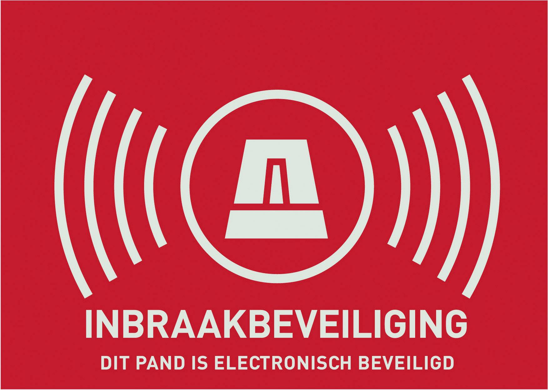 Warning label Alarm secured Languages Dutch (W x H) 74 mm x 53 mm ABUS AU1307