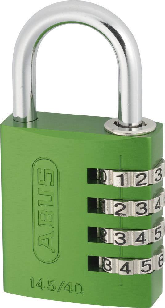 Zahlen-Vorhangschloß-AluminiumBreite 40mm,145/40 m.EAN,Farbe grün