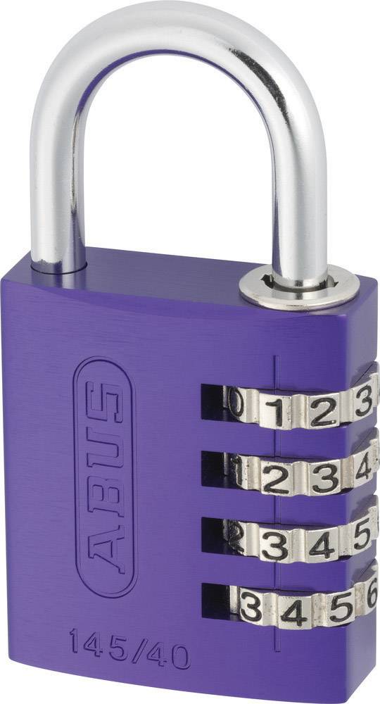 Zahlen-Vorhangschloß-AluminiumBreite 40mm,145/40 m.EAN,Farbe lila