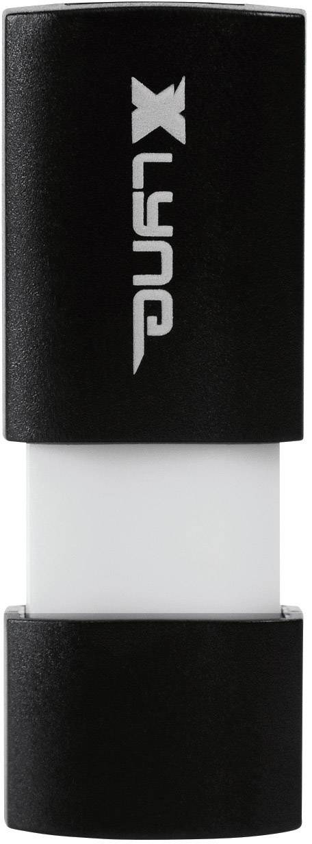 Ein schwarzer USB-Stick mit weißem Anschluss und dem Schriftzug 'Xlyne' auf der Oberseite.