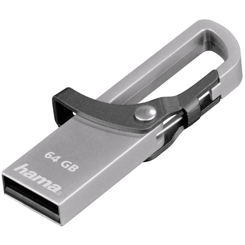 Hama FlashPen Hook-Style USB-Stick 64GB Grau 123922 USB 2.0