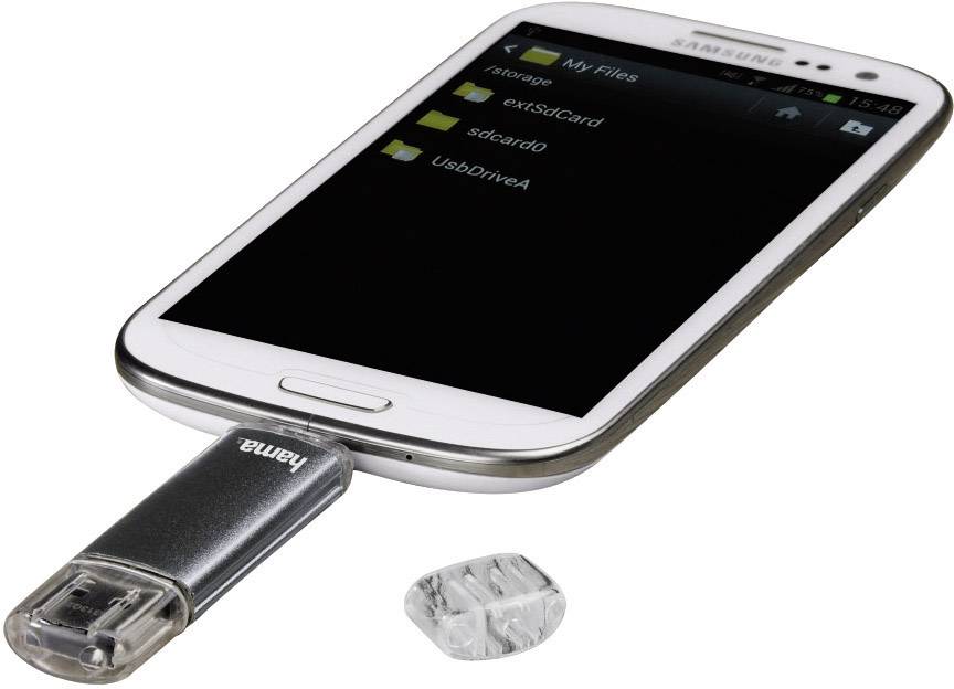 Hama FlashPen "Laeta Twin" USB-Zusatzspeicher Smartphone/Tablet Grau 8 GB USB 2.0, Micro USB 2.0