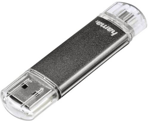 Hama FlashPen  Laeta Twin  USB-Zusatzspeicher Smartphone/Tablet Grau 8GB USB 2.0, Micro USB 2.0