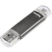 Mémoire supplémentaire USB pour smartphone/tablette Hama FlashPen "Laeta Twin" gris 8 GB USB 2.0, Micro USB 2.0