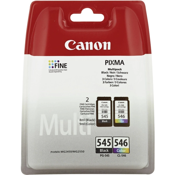 Canon Druckerpatrone PG-545, CL-546 Original Kombi-Pack Schwarz, Cyan, Magenta, Gelb 8287B005 Canon Druckerpatrone PG-545, CL-546 Original Kombi-Pack Schwarz, Cyan, Magenta, Gelb 8287B005