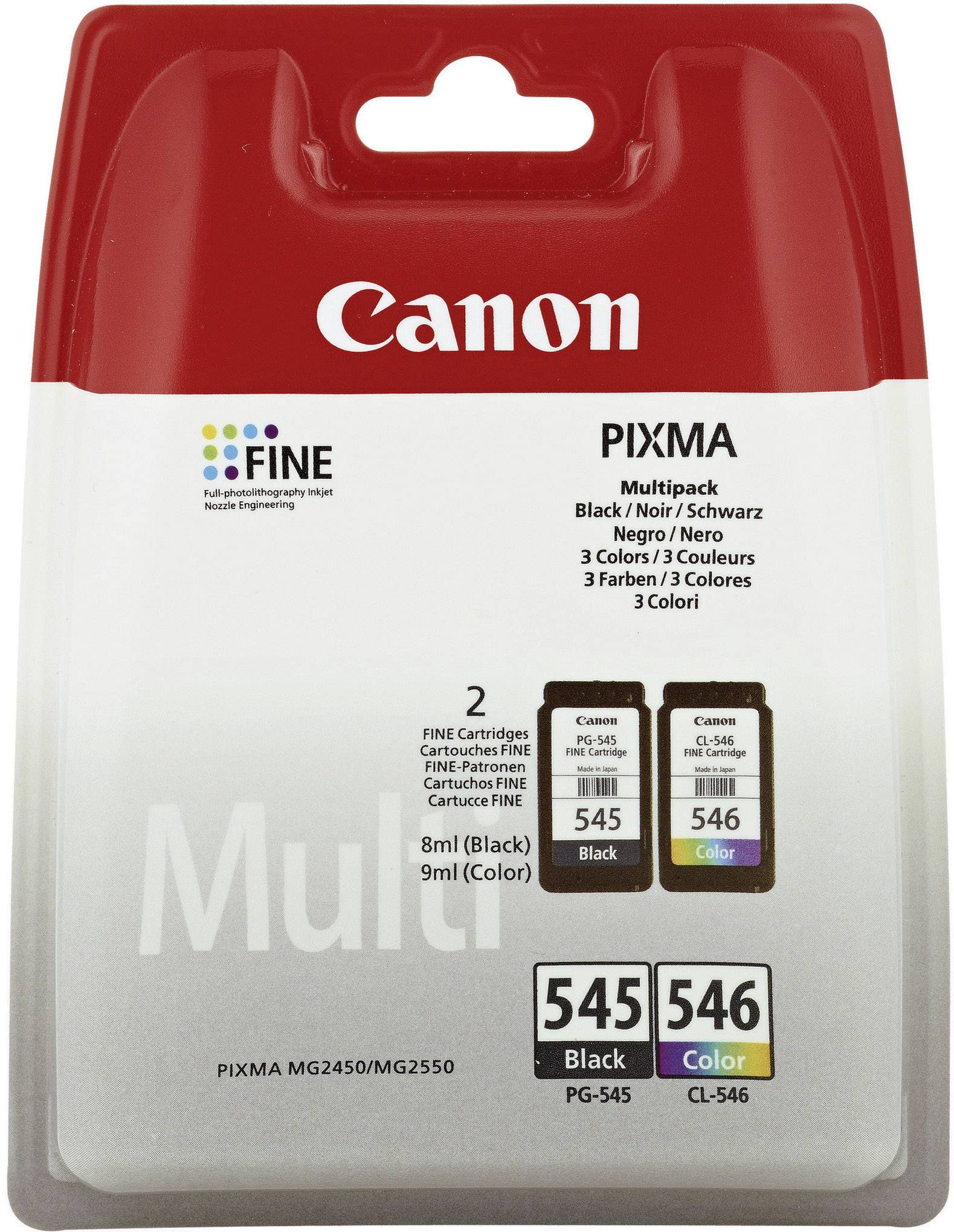 PG 545 CL-546 Multipack Schwarz Farbe Cyan, Magenta, Gelb 180 Seiten Tinte 8287B005